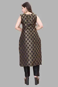 Elegant Black Woven Design Jacquard A-Line Kurta Pant With Dupatta For Women-thumb2