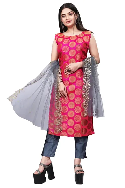 Stylish A-Line Jacquard Jacquard Kurta Set