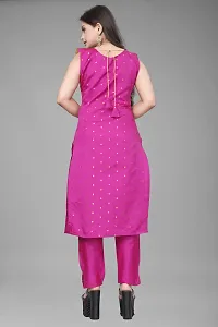 A-Line Pink Woven Design Jacquard kurta Set-thumb2