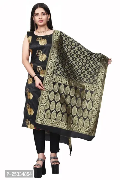 A-Line Black Woven Design Jacquard kurta Set-thumb0