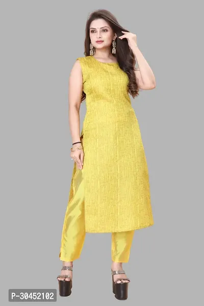 Elegant Yellow Woven Design Jacquard Kurta Pant With Dupatta For Women-thumb2