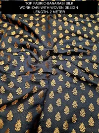 Elegant Banarasi Silk Jacquard Weave Dress Material with Dupatta For Women-thumb1