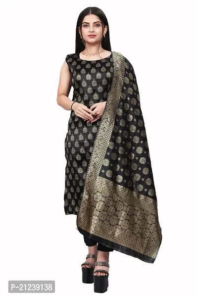 Stylish A-Line Black Jacquard Jacquard kurta Set