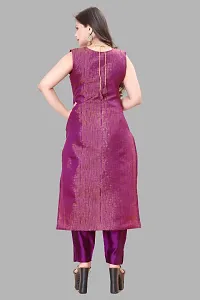 Elegant Purple Woven Design Jacquard Kurta Pant With Dupatta For Women-thumb2