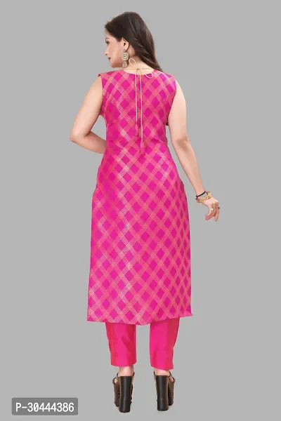 Stylish Pink Jacquard Kurta, Bottom And Dupatta Set For Women-thumb3