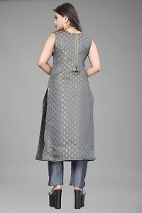 A-Line Grey Woven Design Jacquard kurta Set-thumb2