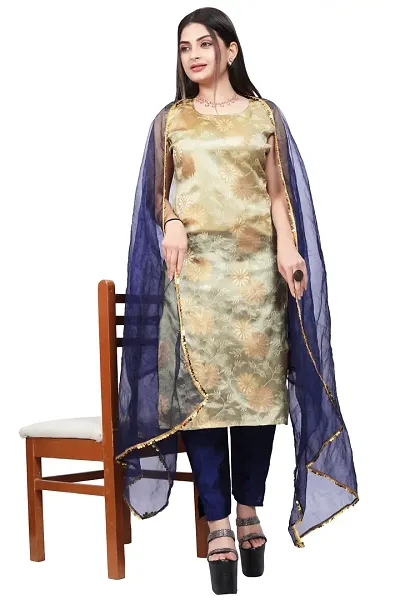 Elegant Banarasi Silk Jacquard Weave Dress Material with Dupatta For Women