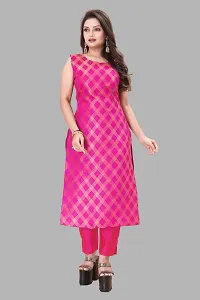 Stylish Pink Jacquard Kurta, Bottom And Dupatta Set For Women-thumb1