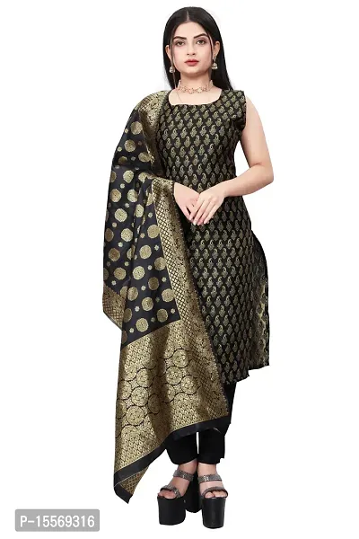 Stylish Fancy Banarasi Silk Kurta With Bottom Wear And Dupatta Set For Women