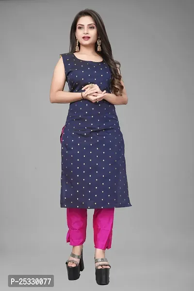 A-Line Black Woven Design Jacquard kurta Set