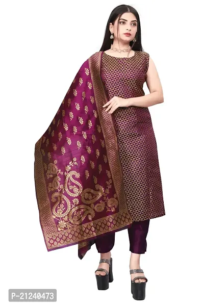 Stylish A-Line Purple Jacquard Jacquard kurta Set