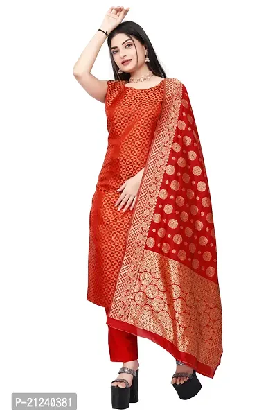 Stylish A-Line Red Jacquard Jacquard kurta Set-thumb0