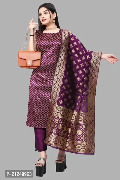 Stylish A-Line Purple Jacquard Jacquard kurta Set