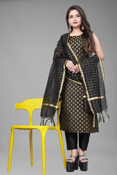 Fancy Jacquard Kurta Set For Women