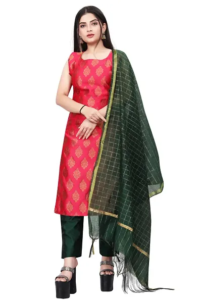 Stylish A-Line Jacquard Jacquard kurta Set