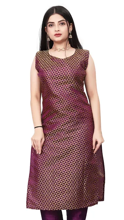 Stylish Jacquard Woven Design Stitched Kurta For Women