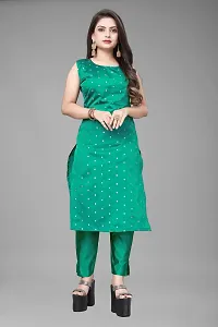 A-Line Teal Woven Design Jacquard kurta Set-thumb1