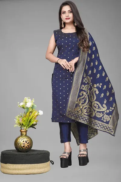 Fancy Jacquard Kurta Set For Women