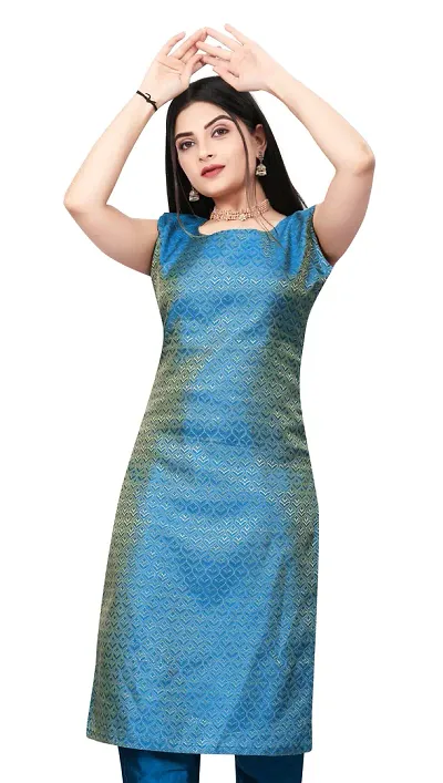 Stylish Jacquard Woven Design Stitched Kurta For Women