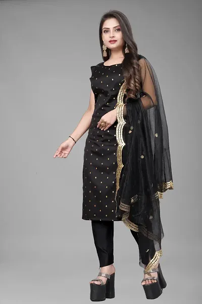 A-Line Woven Design Jacquard Kurta Set