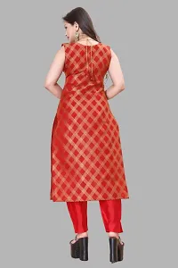 Elegant Red Woven Design Jacquard A-Line Kurta Pant With Dupatta For Women-thumb2