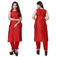 Stylish Soft Silk Kurta With Pant And Koti Set For Women-thumb1