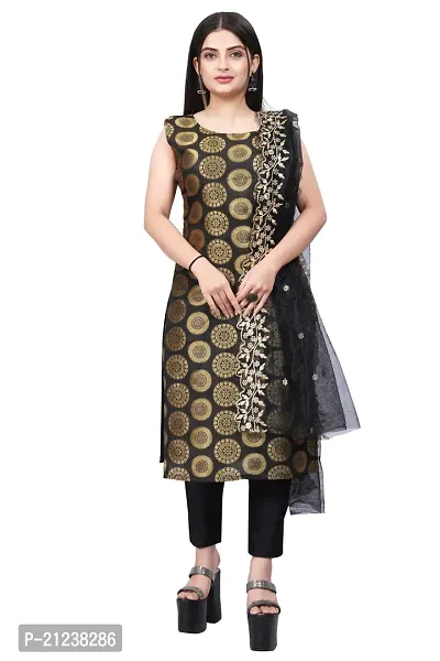 Stylish A-Line Black Jacquard Jacquard kurta Set-thumb0