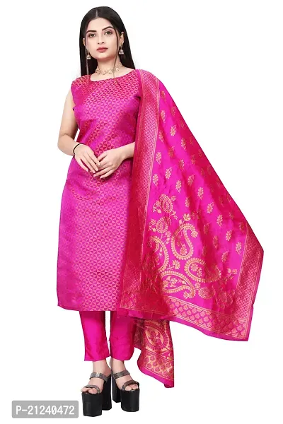 Stylish A-Line Pink Jacquard Jacquard kurta Set-thumb0