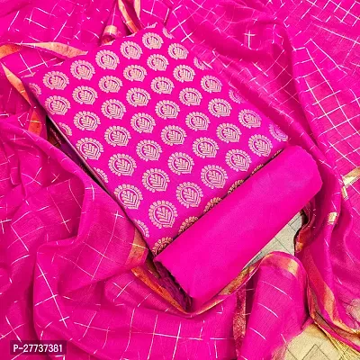 Elegant Banarasi Silk Jacquard Weave Dress Material with Dupatta For Women