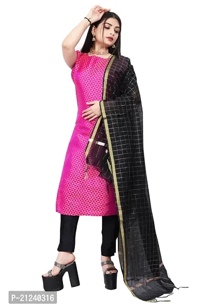 Stylish A-Line Pink Jacquard Jacquard kurta Set-thumb0