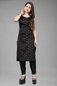 A-Line Black Woven Design Jacquard kurta Set-thumb1