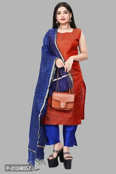 Stylish A-Line Red Jacquard Jacquard kurta Set