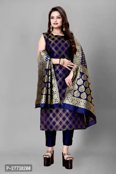 Elegant Banarasi Silk Jacquard Weave Dress Material with Dupatta For Women