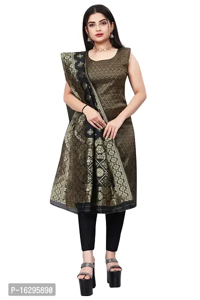 Stylish Fancy Jacquard Unstitched Dress Material Top With Bottom And Dupatta Set For Women