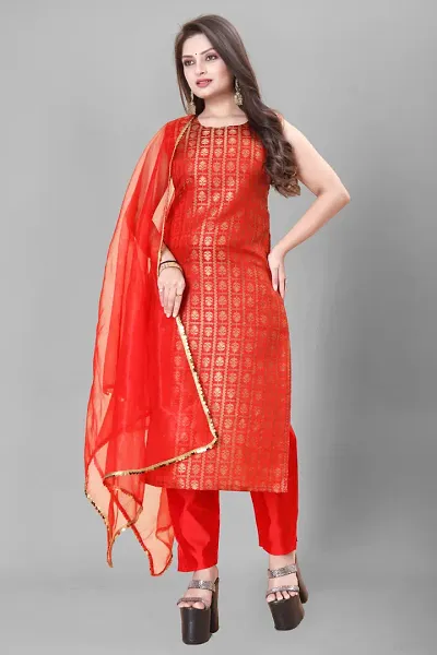 Fancy Jacquard Woven design Kurta Set