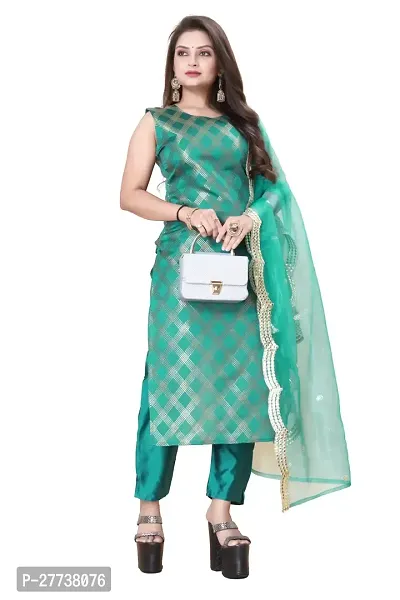 Elegant Banarasi Silk Jacquard Weave Dress Material with Dupatta For Women