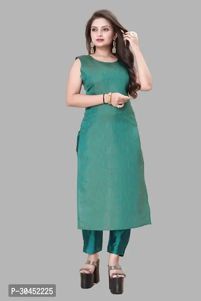 Elegant Teal Woven Design Jacquard Kurta Pant With Dupatta For Women-thumb2