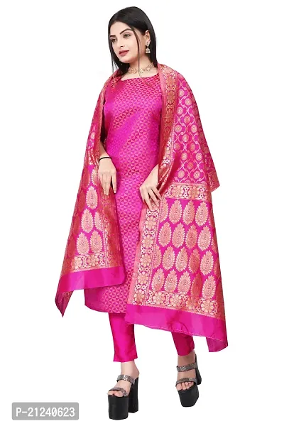 Stylish A-Line Pink Jacquard Jacquard kurta Set