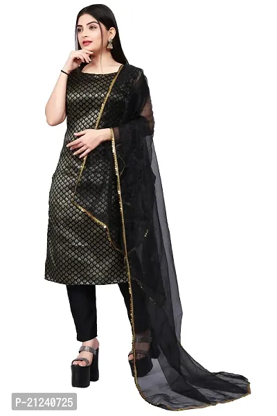 Stylish A-Line Black Jacquard Jacquard kurta Set-thumb0