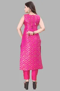 Stylish Pink Jacquard Kurta, Bottom And Dupatta Set For Women-thumb2