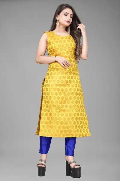 Stylish A-Line Jacquard Woven Design Kurta