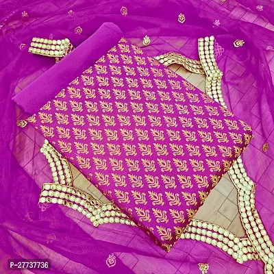 Elegant Banarasi Silk Jacquard Weave Dress Material with Dupatta For Women-thumb0