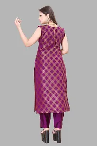 Stylish Purple Jacquard Kurta, Bottom And Dupatta Set For Women-thumb2