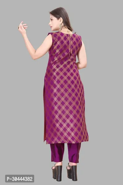 Stylish Purple Jacquard Kurta, Bottom And Dupatta Set For Women-thumb3