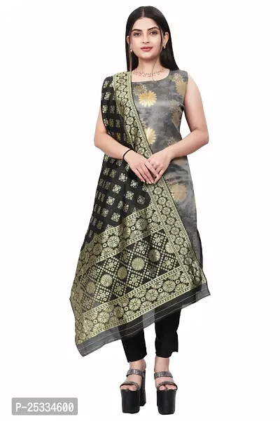 A-Line Grey Woven Design Jacquard kurta Set