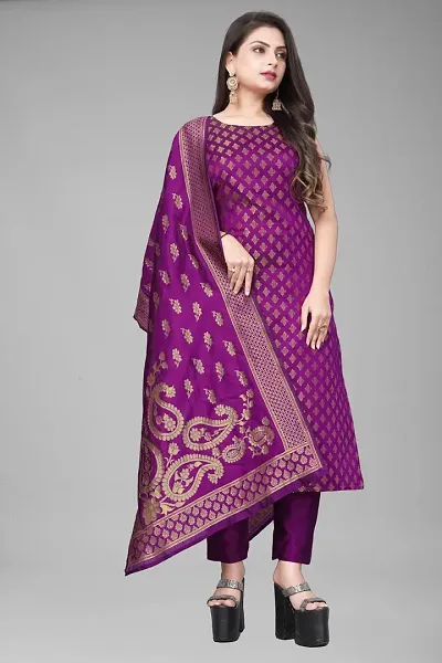 Fancy Jacquard Kurta Set For Women