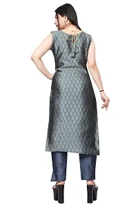 A-Line Black Woven Design Jacquard kurta Set-thumb1