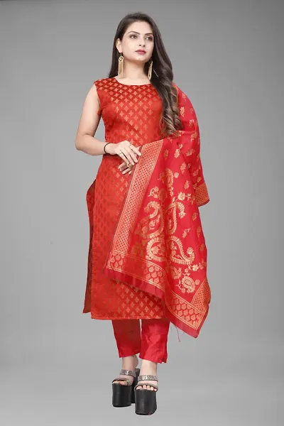 Fancy Jacquard Kurta Set For Women