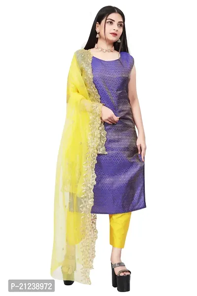 Stylish A-Line Blue Jacquard Jacquard kurta Set-thumb0