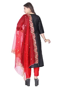 Stylish Black Silk Kurta, Bottom And Dupatta Set For Women-thumb2